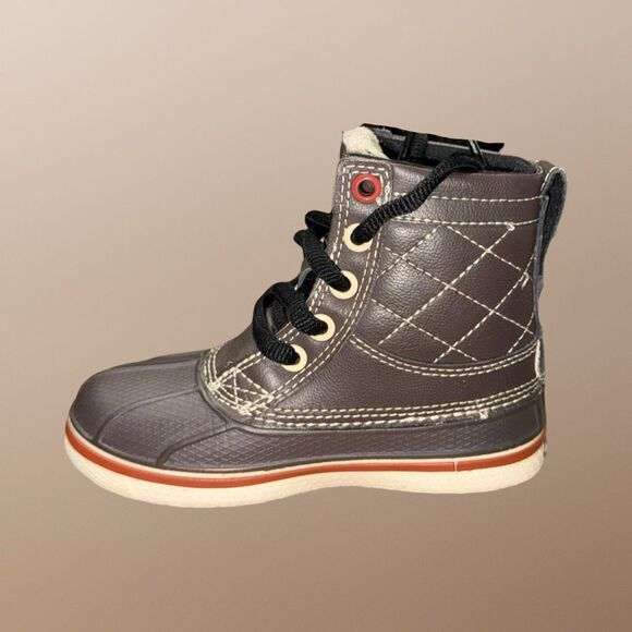 NWOB Little Kids AllCast Expresso Crocband Duck Boots Size C9 - Picture 8 of 8
